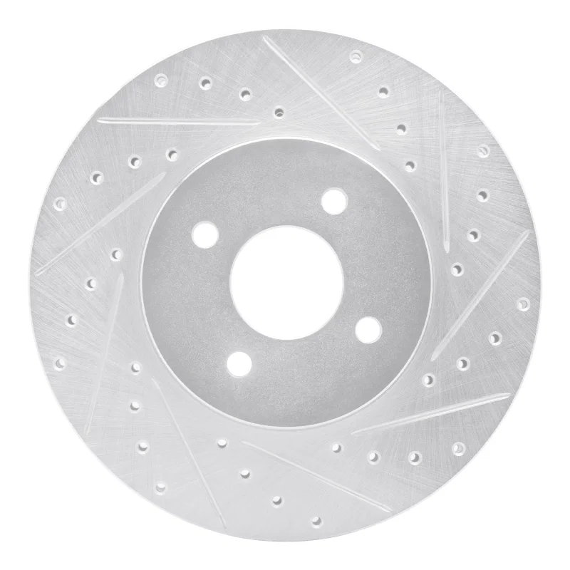 R1 Concepts 631-54050R, R1 02-04 Ford Focus Front Right Drilled & Slotted Silver Brake Rotor