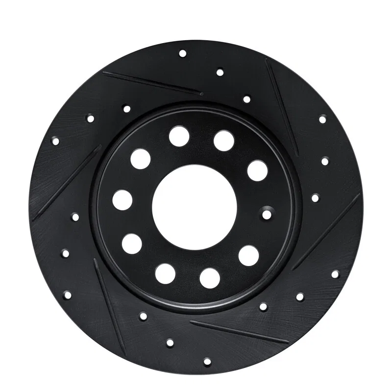 R1 Concepts 633-74059R, R1 17-25 Audi Q2 (Mexico) Rear Right Drilled & Slotted Black Brake Rotor for Volkswagen