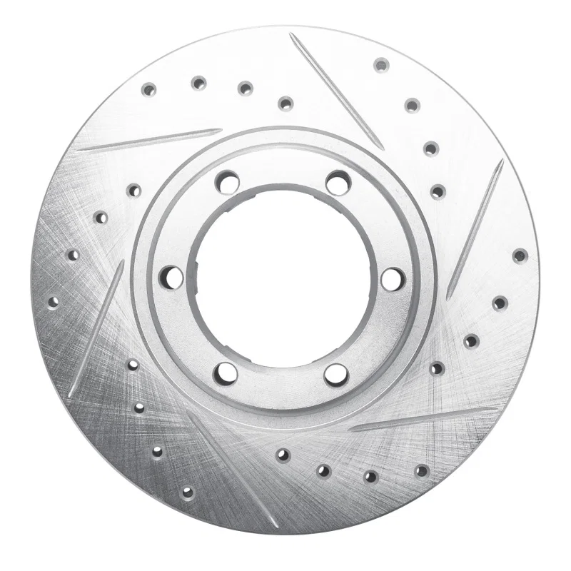 R1 Concepts 631-72051R, R1 87-89 Dodge Raider Front Right Drilled & Slotted Silver Brake Rotor