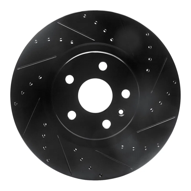 R1 Concepts 633-46027R, R1 08-17 Cadillac CTS Front Right Drilled & Slotted Black Brake Rotor