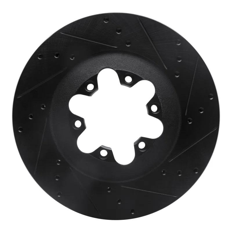 R1 Concepts 633-48057R, R1 09-12 Chevrolet Colorado Front Right Drilled & Slotted Black Brake Rotor