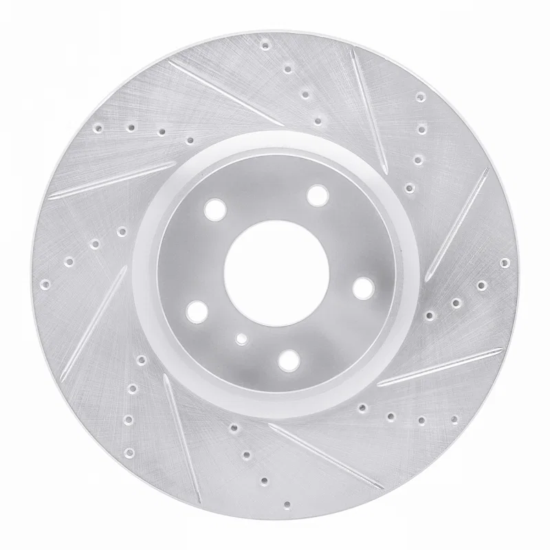 R1 Concepts 631-68011R, R1 07-15 Infiniti G35 Front Right Drilled & Slotted Silver Brake Rotor
