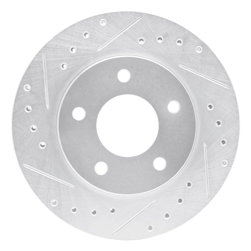 R1 Concepts 631-47019L, R1 88-96 Buick Regal Front Left Drilled & Slotted Silver Brake Rotor