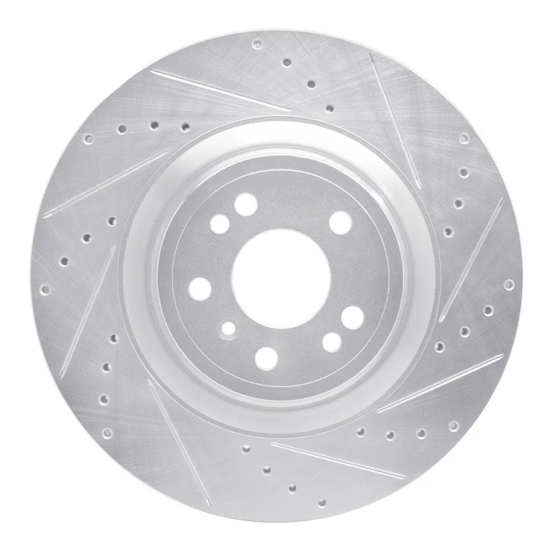 R1 Concepts 631-63146R, R1 13-19 Mercedes-Benz GL350 Front Right Drilled & Slotted Silver Brake Rotor