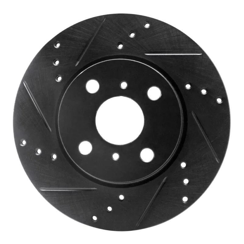 R1 Concepts 633-91001L, R1 12-15 Scion IQ Front Left Drilled & Slotted Black Brake Rotor