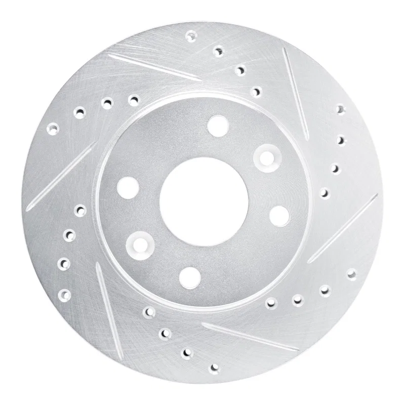 R1 Concepts 631-21005R, R1 94-00 Kia SPECTRA Front Right Drilled & Slotted Silver Brake Rotor