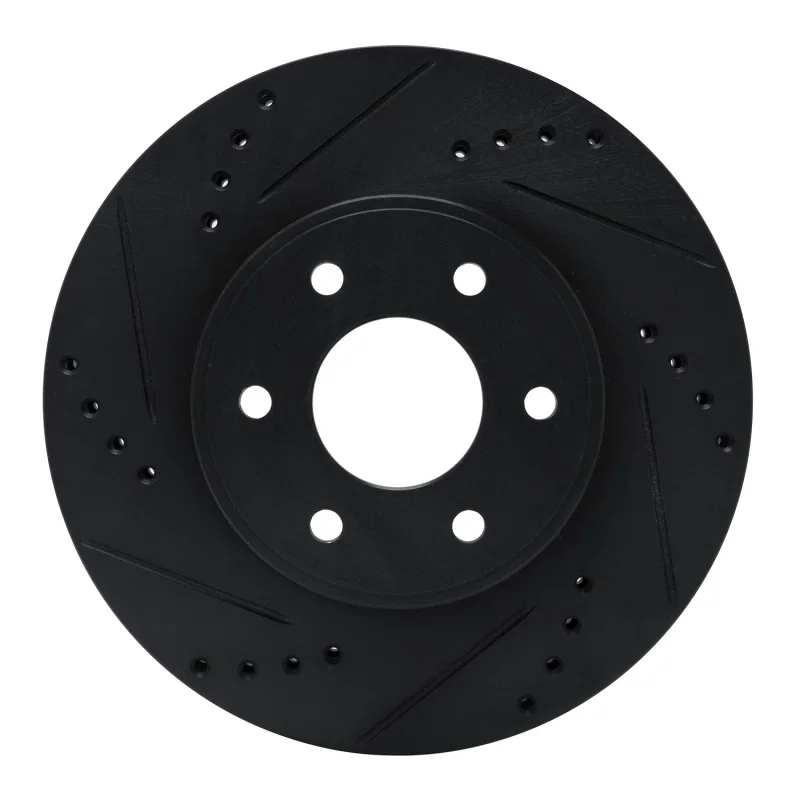 R1 Concepts 633-92108L, R1 16-22 Nissan NP300 Frontier (Mexico) Front Left Drilled & Slotted Black Brake Rotor
