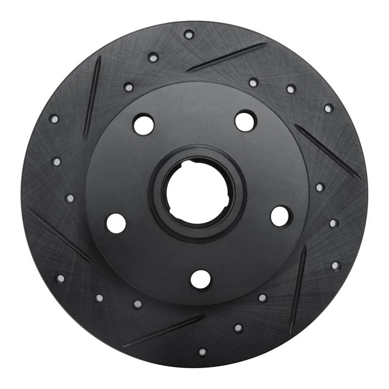 R1 Concepts 633-73017L, R1 96-08 Audi A4 (Mexico) Rear Left Drilled & Slotted Black Brake Rotor