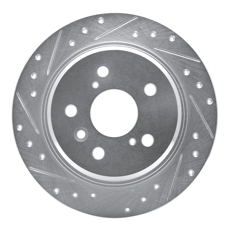R1 Concepts 631-76065L, R1 95-99 Toyota Avalon Rear Left Drilled & Slotted Silver Brake Rotor